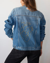 Chaqueta blue jean hilo dorado