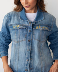 Chaqueta blue jean hilo dorado