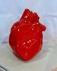 Corazon anatomico en ceramica rojo small